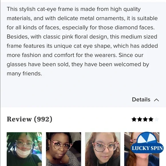 Pink blush rose leopard cat eye plastic eyeglasses frames brown new - Picture 12 of 14